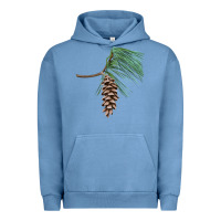 Pigment Pebble Blue white pine cone Urban Hoodie - LillyAllenDesigns