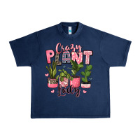 Navy crazy plant lady houseplants Urban Heavy Tee - JahusDesignShop