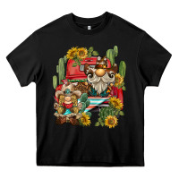 Black western gnome truck cactus sunflower Heavy Core Tee - BarkalooDesign