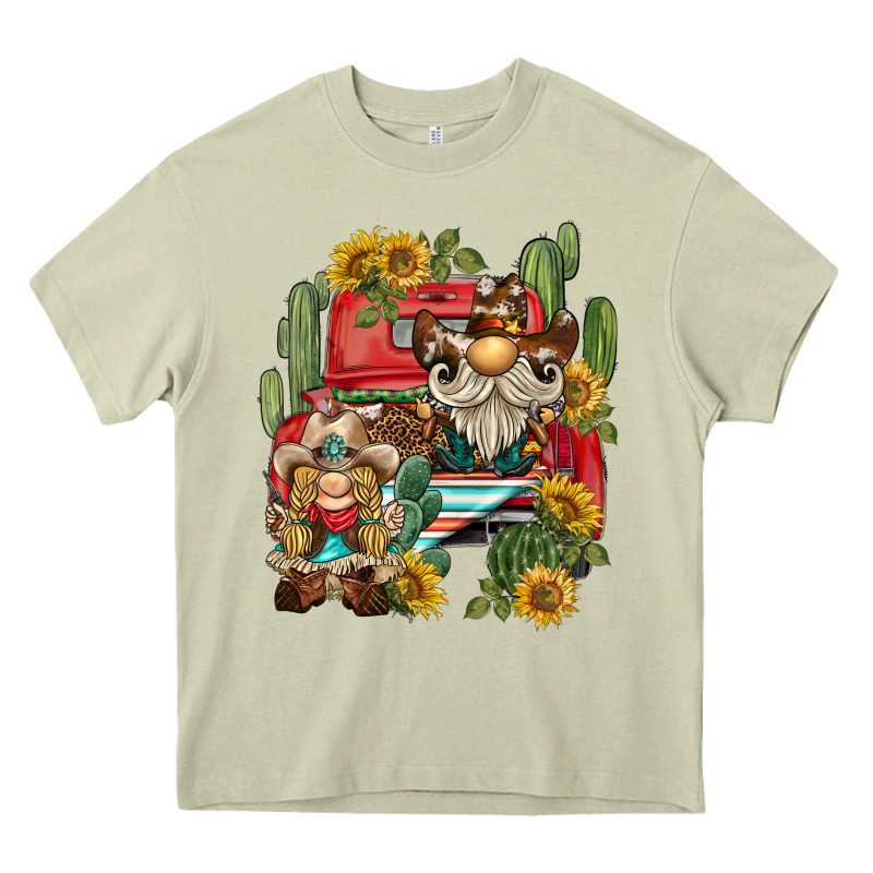 Western Gnome Truck Cactus Sunflower Heavy Core Tee by BarkalooDesign | Teevron