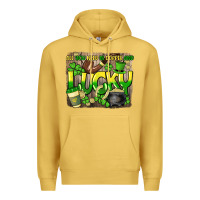 Antique Gold All you need is coffee and lucky St. Patrick's Premium Hoodie - HowdyJamesFarm