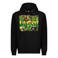 Black All you need is coffee and lucky St. Patrick's Premium Hoodie - HowdyJamesFarm