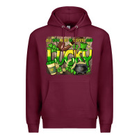 Burgundy All you need is coffee and lucky St. Patrick's Premium Hoodie - HowdyJamesFarm