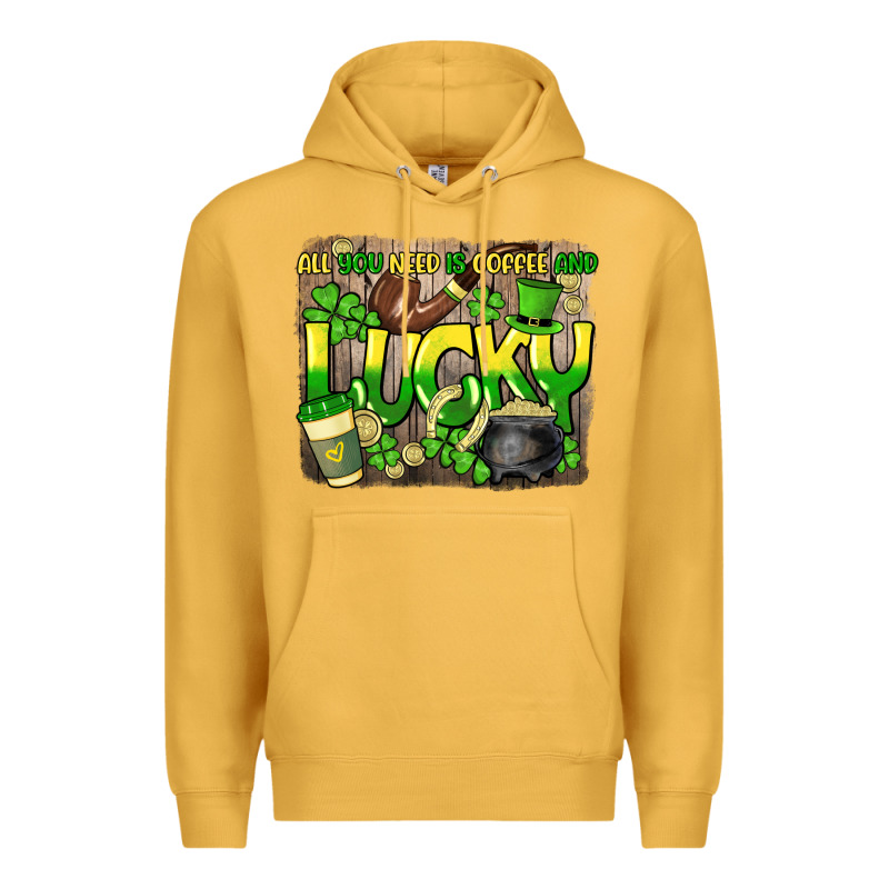 All You Need Is Coffee And Lucky St. Patrick's Premium Hoodie by HowdyJamesFarm | Teevron