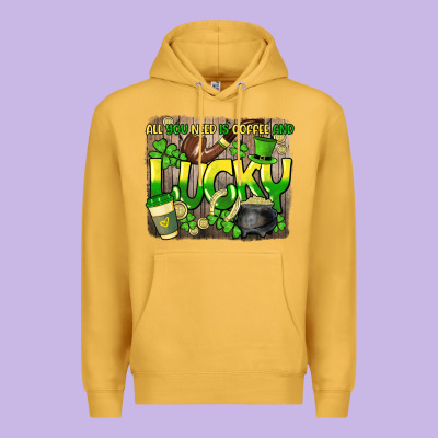 All You Need Is Coffee And Lucky St. Patrick's Premium Hoodie Designed By Howdyjamesfarm
