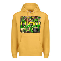 Mustard All you need is coffee and lucky St. Patrick's Premium Hoodie - HowdyJamesFarm