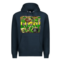 Navy All you need is coffee and lucky St. Patrick's Premium Hoodie - HowdyJamesFarm
