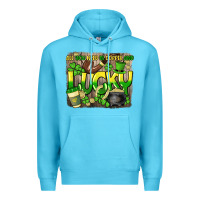 Ocean Blue All you need is coffee and lucky St. Patrick's Premium Hoodie - HowdyJamesFarm