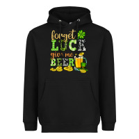 Black St. Patrick's Forget luck give me beer Heavyweight Hoodie - OliviaCreatesArt