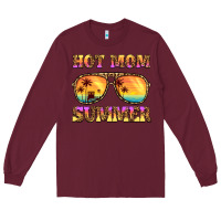 Burgundy hot mom summer Long Sleeve Tee - BarkalooDesign