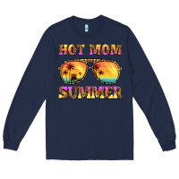 Navy hot mom summer Long Sleeve Tee - BarkalooDesign