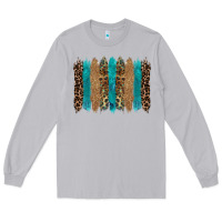 Moon Dust glitter turqoise leopard tooled leather background Long Sleeve Tee - RanaPortraitStore