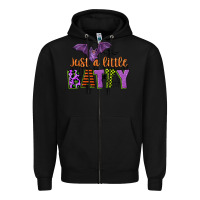 Black just a little batty Zipper Hoodie - CowGirlArtShop