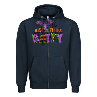 Navy just a little batty Zipper Hoodie - CowGirlArtShop