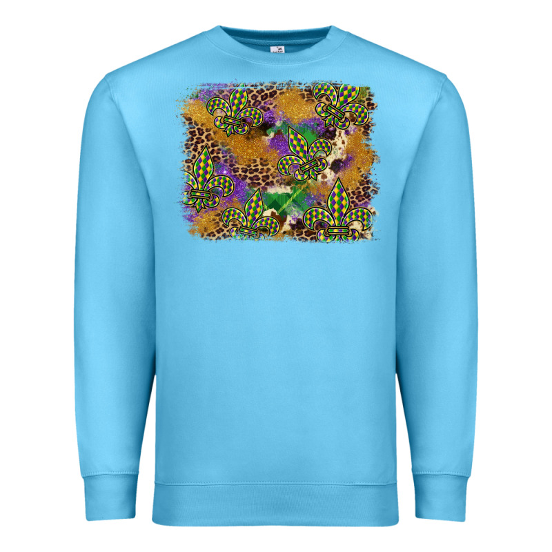 Mardi Gras Plaid Purple Glitter Background Premium Sweatshirt by FaDigitalArtStudio | Teevron