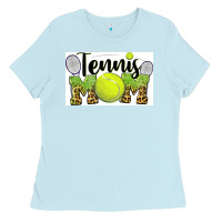 Baby Blue tennis mom Ladies Tee - BarkalooDesign