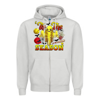 Dove Grey tis the season softball halloween Zipper Hoodie - CowGirlArtShop