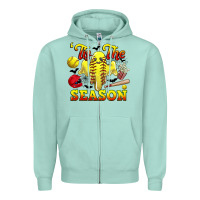 Seafoam tis the season softball halloween Zipper Hoodie - CowGirlArtShop