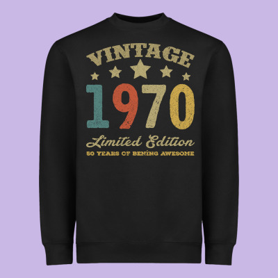 Vintage 1970 Limited Edition 50 Years Of Being Awesome Heavyweight Sweatshirt Designed By Bettercallsaul
