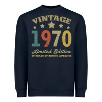 Navy Vintage 1970 Limited Edition 50 Years Of Being Awesome Heavyweight Sweatshirt - Bettercallsaul