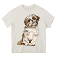 Cream Shih Tzu Dog Heavy Core Tee - LillyAllenDesigns