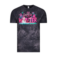 Cloud Black hello winter pink snowman Vintage Tee - MaliasSmallBusiness