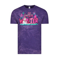 Cloud Purple hello winter pink snowman Vintage Tee - MaliasSmallBusiness