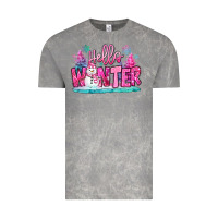 Cloud Rock hello winter pink snowman Vintage Tee - MaliasSmallBusiness