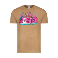 Vintage Camel hello winter pink snowman Vintage Tee - MaliasSmallBusiness