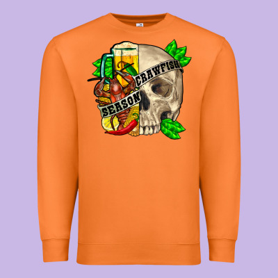 Skull Crawfish Season Premium Sweatshirt Designed By Fadigitalartstudio