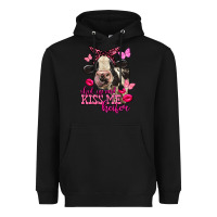 Black Valentine's Day shut up and kiss me Holstein Cow Heavyweight Hoodie - FaDigitalArtStudio