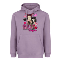 Lavender Valentine's Day shut up and kiss me Holstein Cow Heavyweight Hoodie - FaDigitalArtStudio