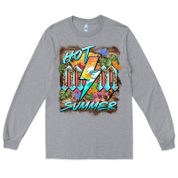 Heather Grey hot mom summer Long Sleeve Tee - BarkalooDesign
