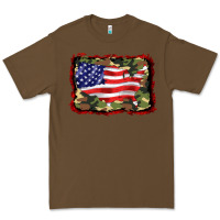 Cacao distressed american flag Premium Tee - BarkalooDesign
