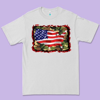 Distressed American Flag Premium Tee Designed By Barkaloodesign