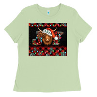Matcha joy shaggy cow christmas Ladies Tee - Jasminsmagicworld