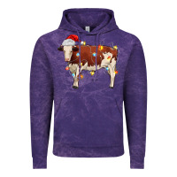 Cloud Purple Christmas cow Vintage Hoodie - MaliasSmallBusiness