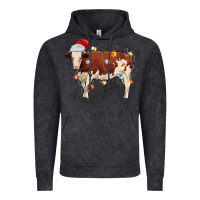 Vintage Black Christmas cow Vintage Hoodie - MaliasSmallBusiness