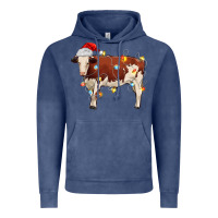 Vintage Denim Christmas cow Vintage Hoodie - MaliasSmallBusiness