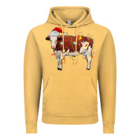 Vintage Mustard Christmas cow Vintage Hoodie - MaliasSmallBusiness