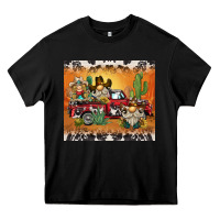 Black western gnome truck Heavy Core Tee - BarkalooDesign