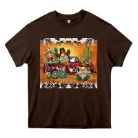 Chocolate Brown western gnome truck Heavy Core Tee - BarkalooDesign