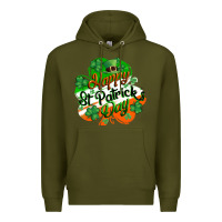 Army Green Happy St. Patrick's Day Premium Hoodie - CowGirlArtShop