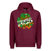 Burgundy Happy St. Patrick's Day Premium Hoodie - CowGirlArtShop