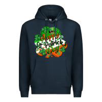 Navy Happy St. Patrick's Day Premium Hoodie - CowGirlArtShop