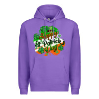 Purple Happy St. Patrick's Day Premium Hoodie - CowGirlArtShop