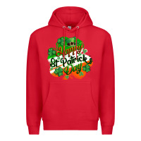 Red Happy St. Patrick's Day Premium Hoodie - CowGirlArtShop