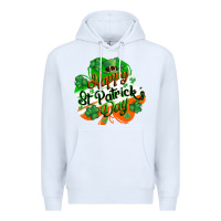 White Happy St. Patrick's Day Premium Hoodie - CowGirlArtShop