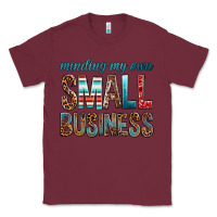 Burgundy minding my own small business bbs Classic Tee - BundleAndBundleShop
