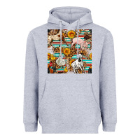 Heather Grey Western Leopard Farm Animals Seamless Pattern Heavyweight Hoodie - FaDigitalArtStudio